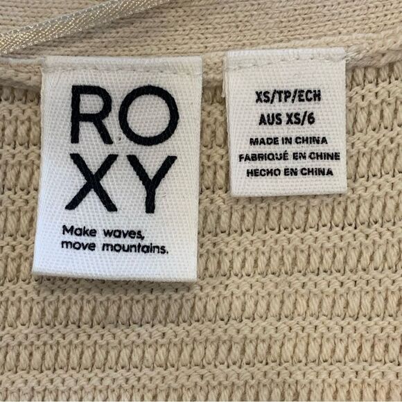 Roxy Above The Sun Colorblock Chunky Ribbed Knit Oversized Cardigan Sweater XS - Picture 7 of 11